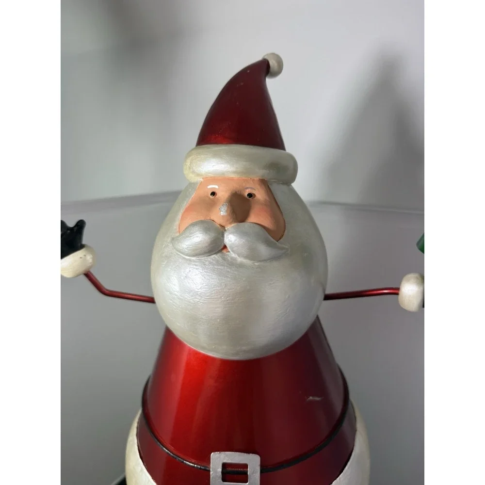 Vintage Style Metal Santa Claus Decor Wobble Bobble Body Collectible Festive 20